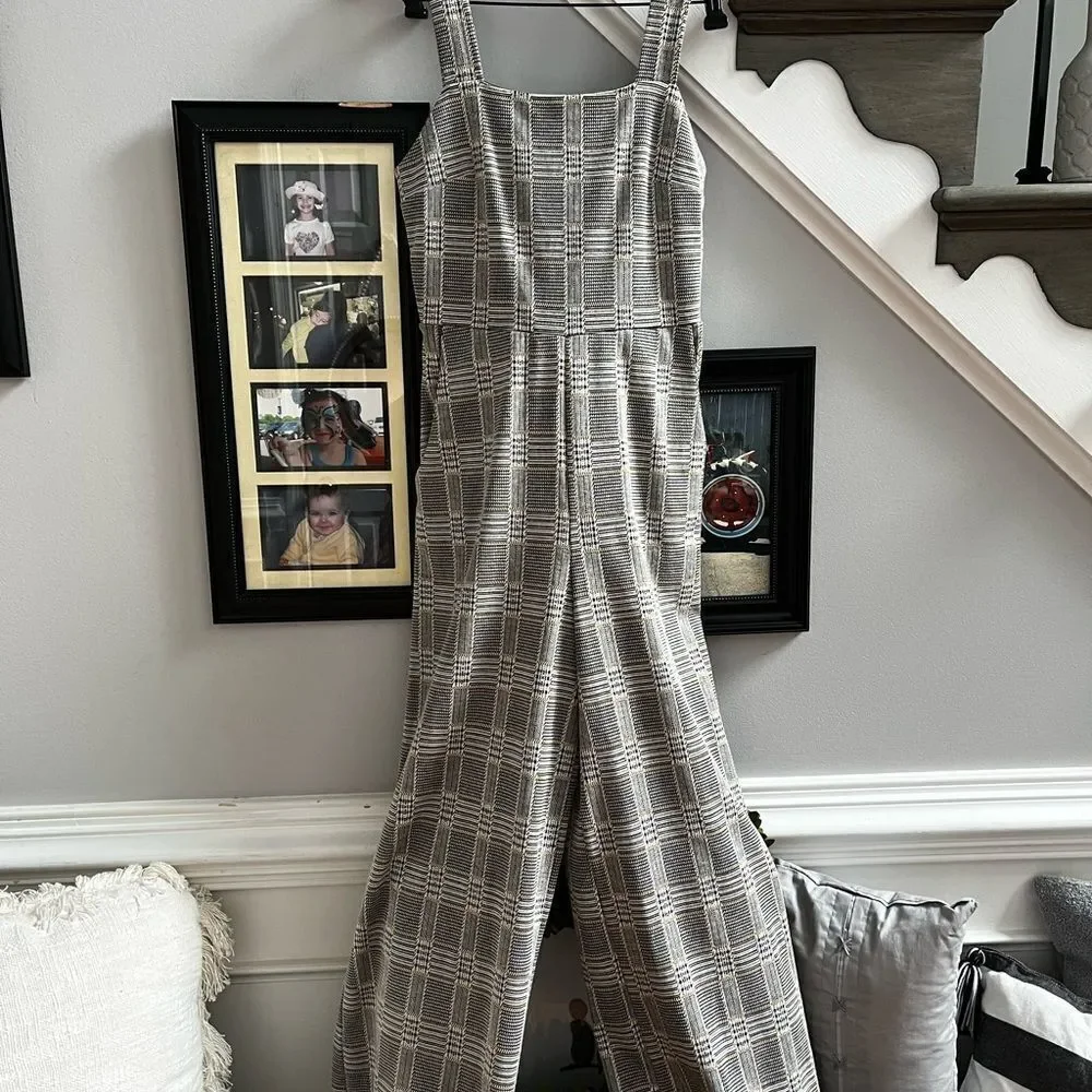 Free People Black & Yellow Tie Back Wide Leg Jumper sz 0 EUC